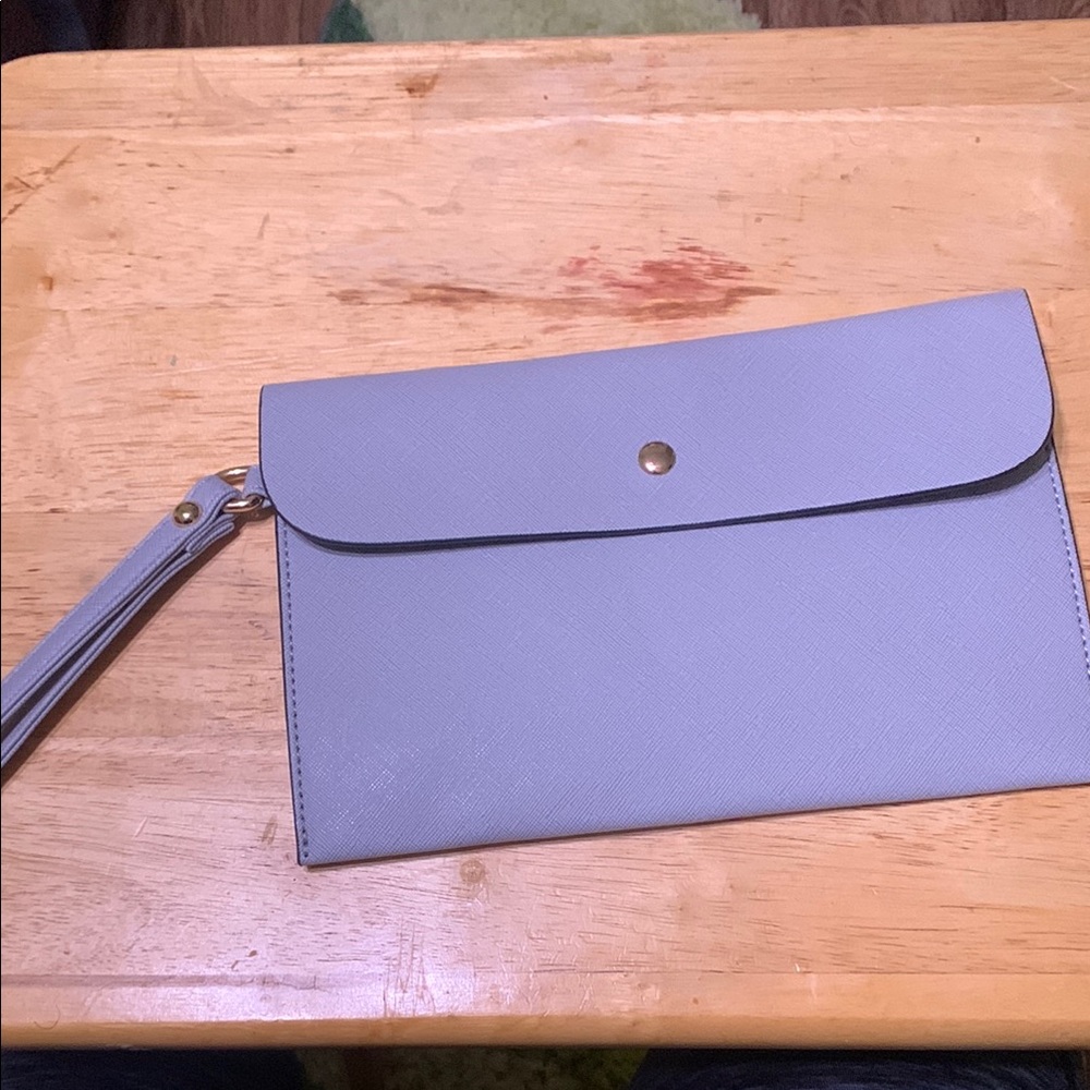 Elegant Gray Clutch with Wrist Strap